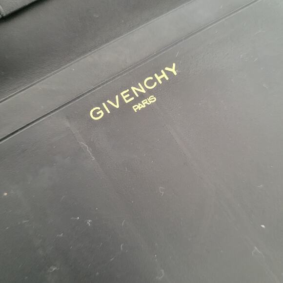 Givenchy Vintage Bifold Leather Large Wallet Black Logo Unisex Long Slim Classic - Picture 4 of 11